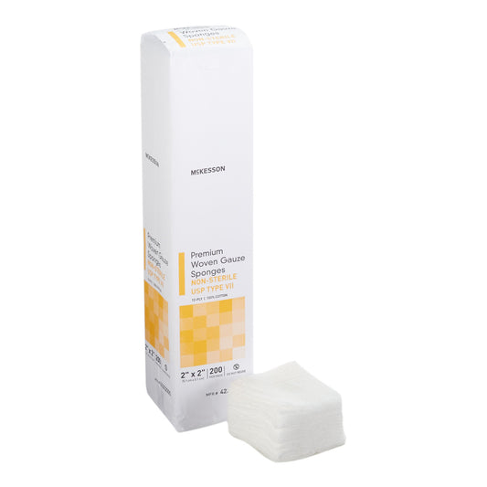 Gauze Sponge McKesson 2 X 2 Inch 12-Ply NonSterile 200 per Pack - 42222000