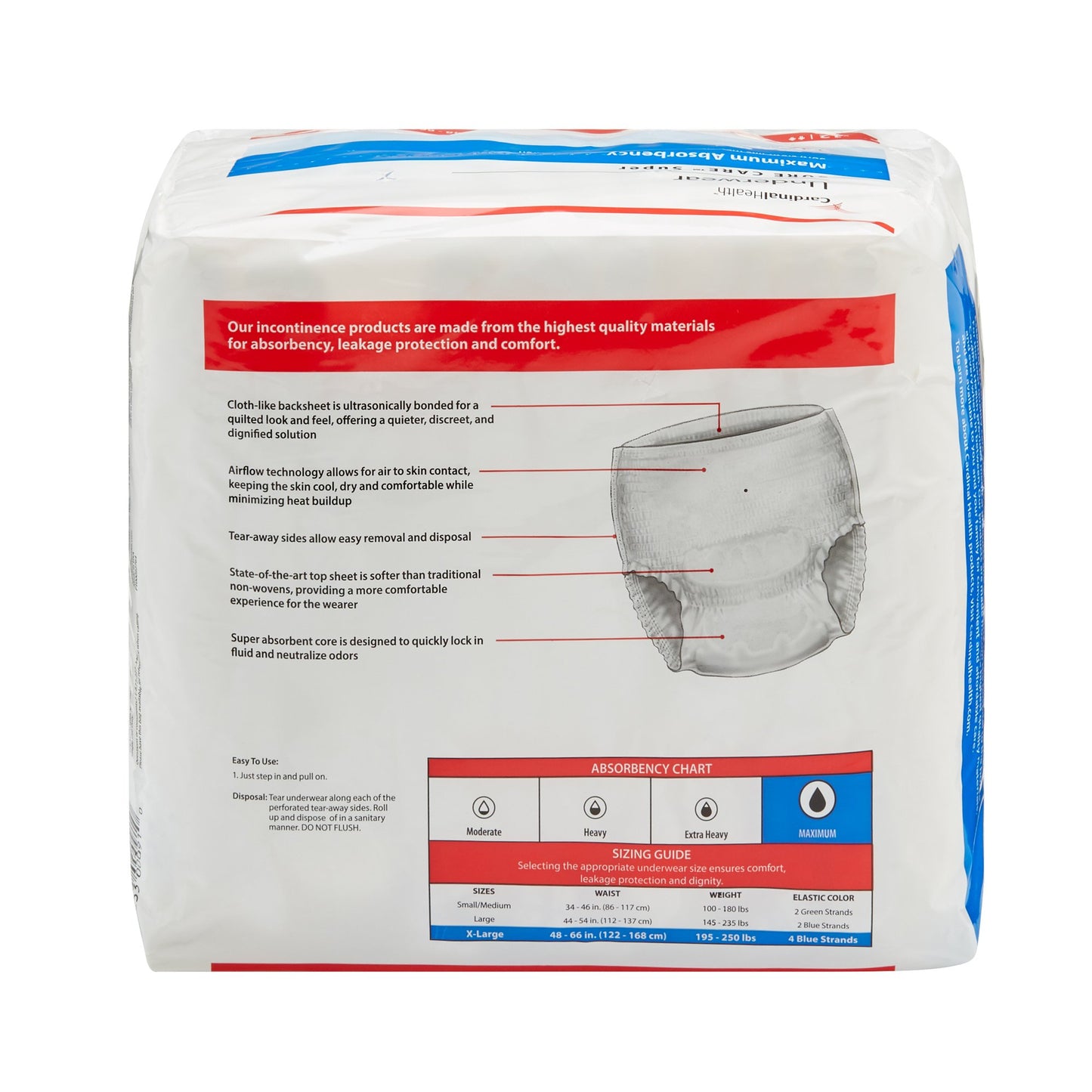 Sure Care Super Protective Incontinence Underwear Maximum Absorbency Extra Large 1225A