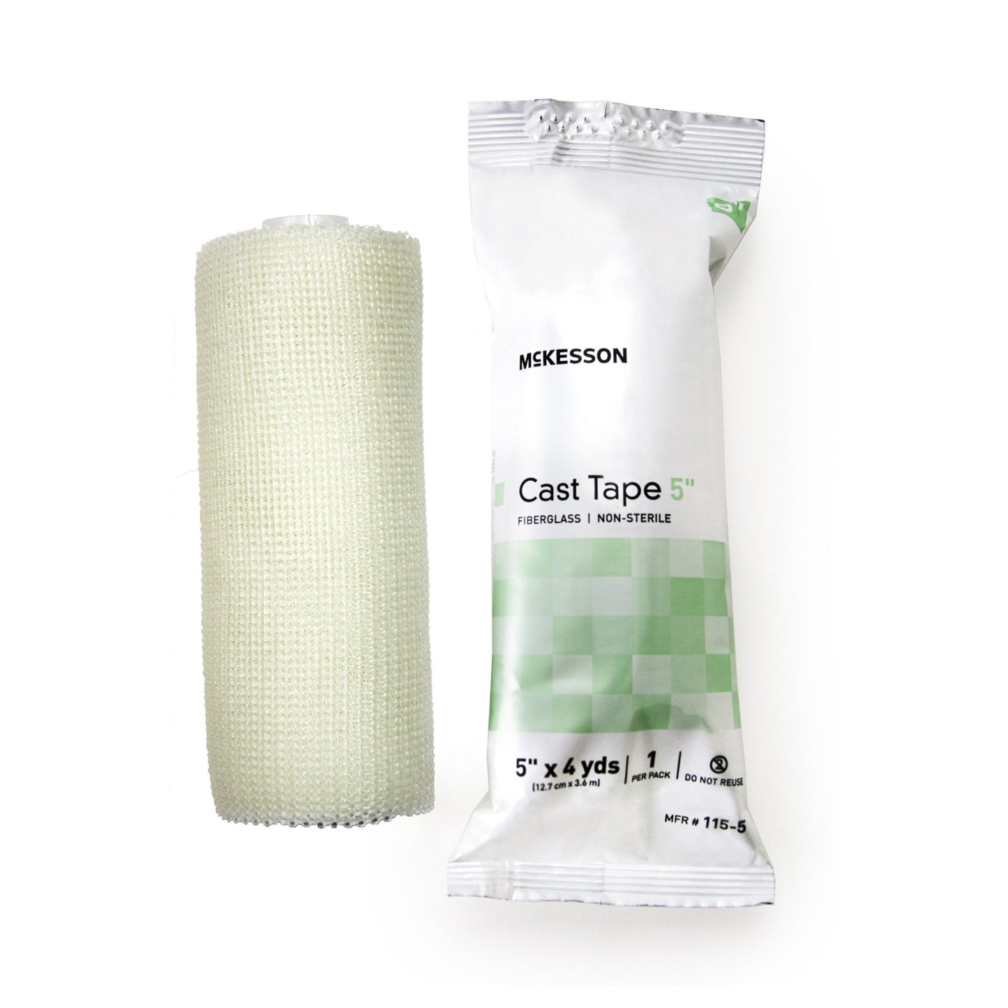 Cast Tape McKesson 5 Inch X 12 Foot Fiberglass White - 115-5