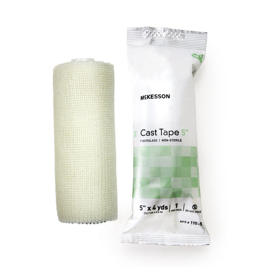 Cast Tape McKesson 5 Inch X 12 Foot Fiberglass White - 115-5