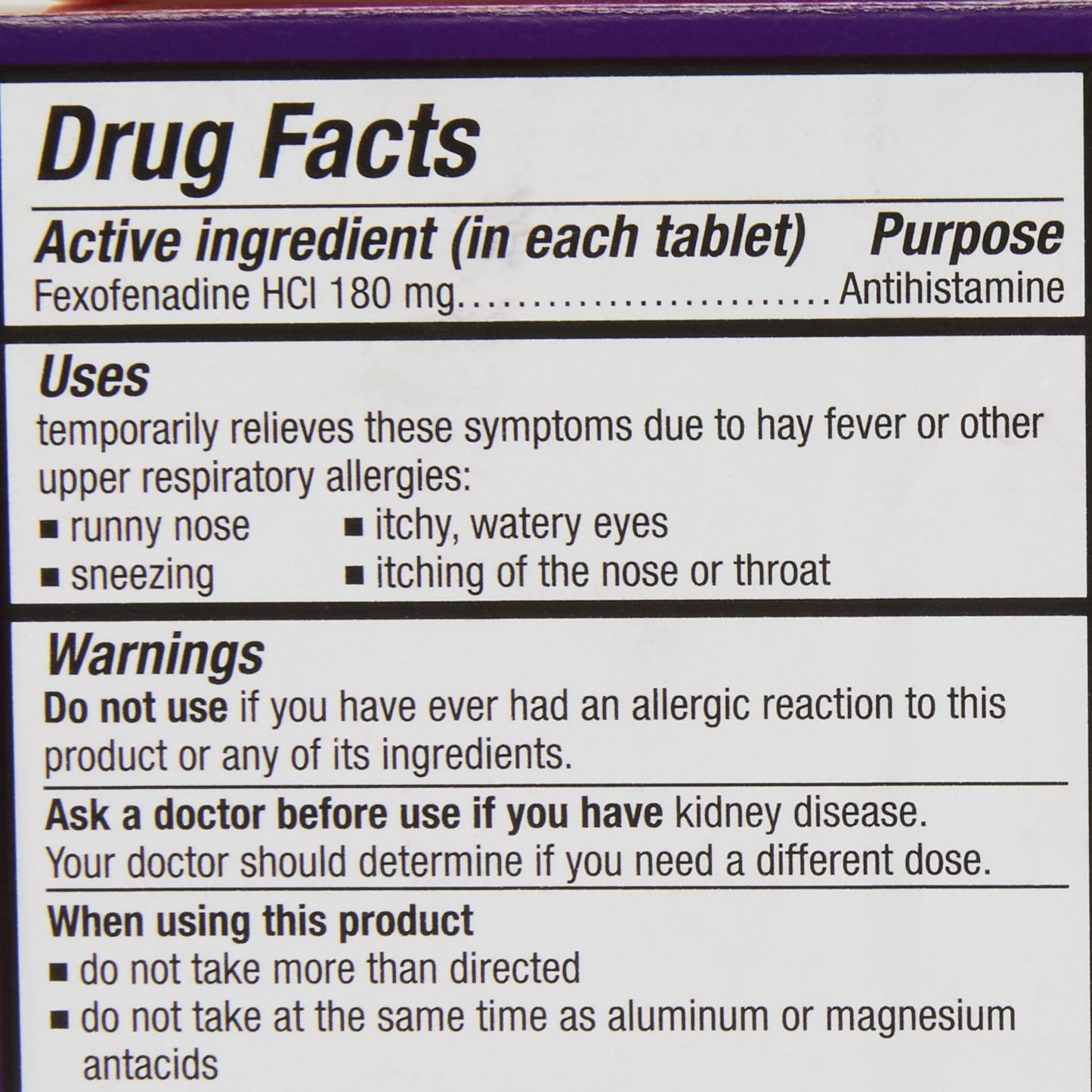 Allegra® Fexofenadine Allergy Relief 41167412004