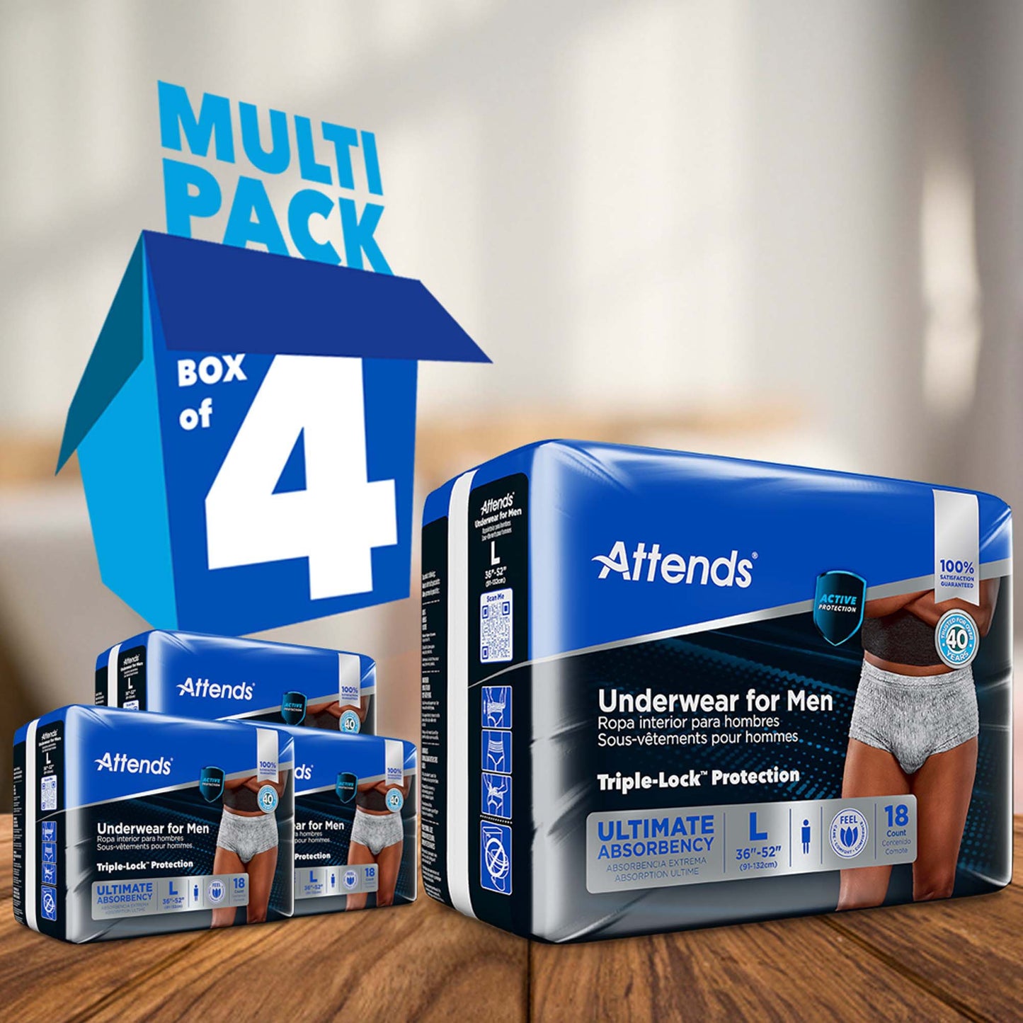 Attends® Discreet Men's Underwear, Level 5, Large ADUM35