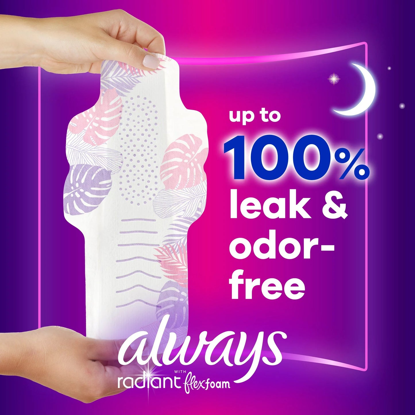 Always® Radiant Overnight Pads, Size 4 03700081811