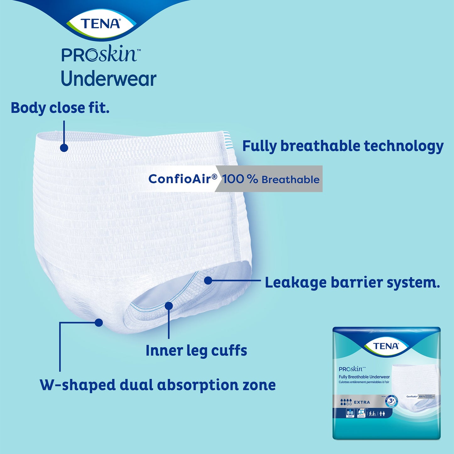 Tena® ProSkin™ Extra Absorbent Underwear, Small 72116