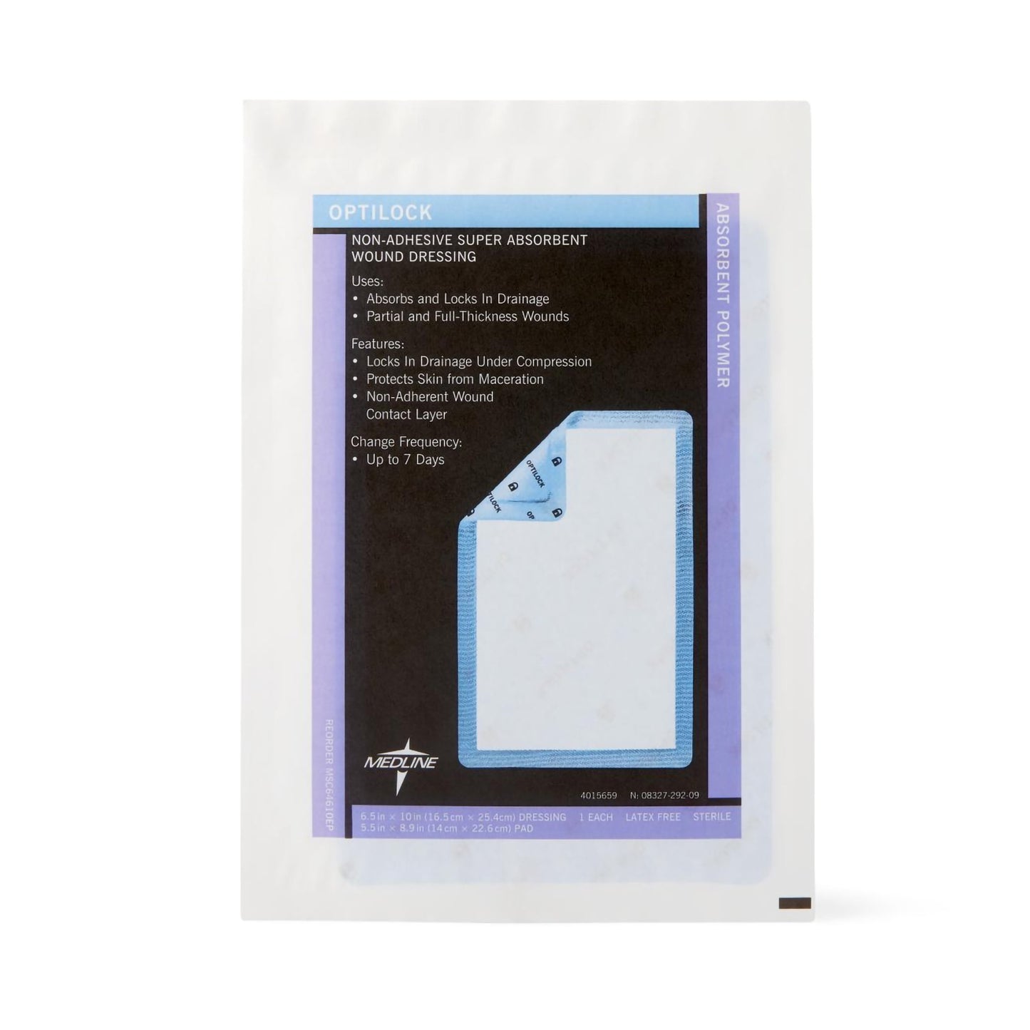 Optilock Nonadherent Dressing, 6½ x 10 Inch MSC64610EP