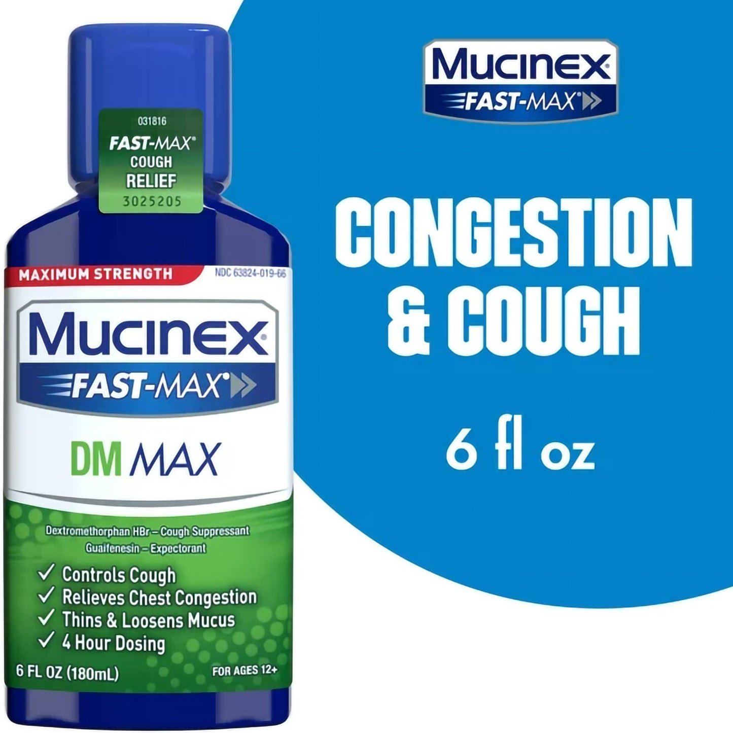 Mucinex® Fast-Max™ DM Max Guaifenesin / Dextromethorphan Cold and Cough Relief 63824001966
