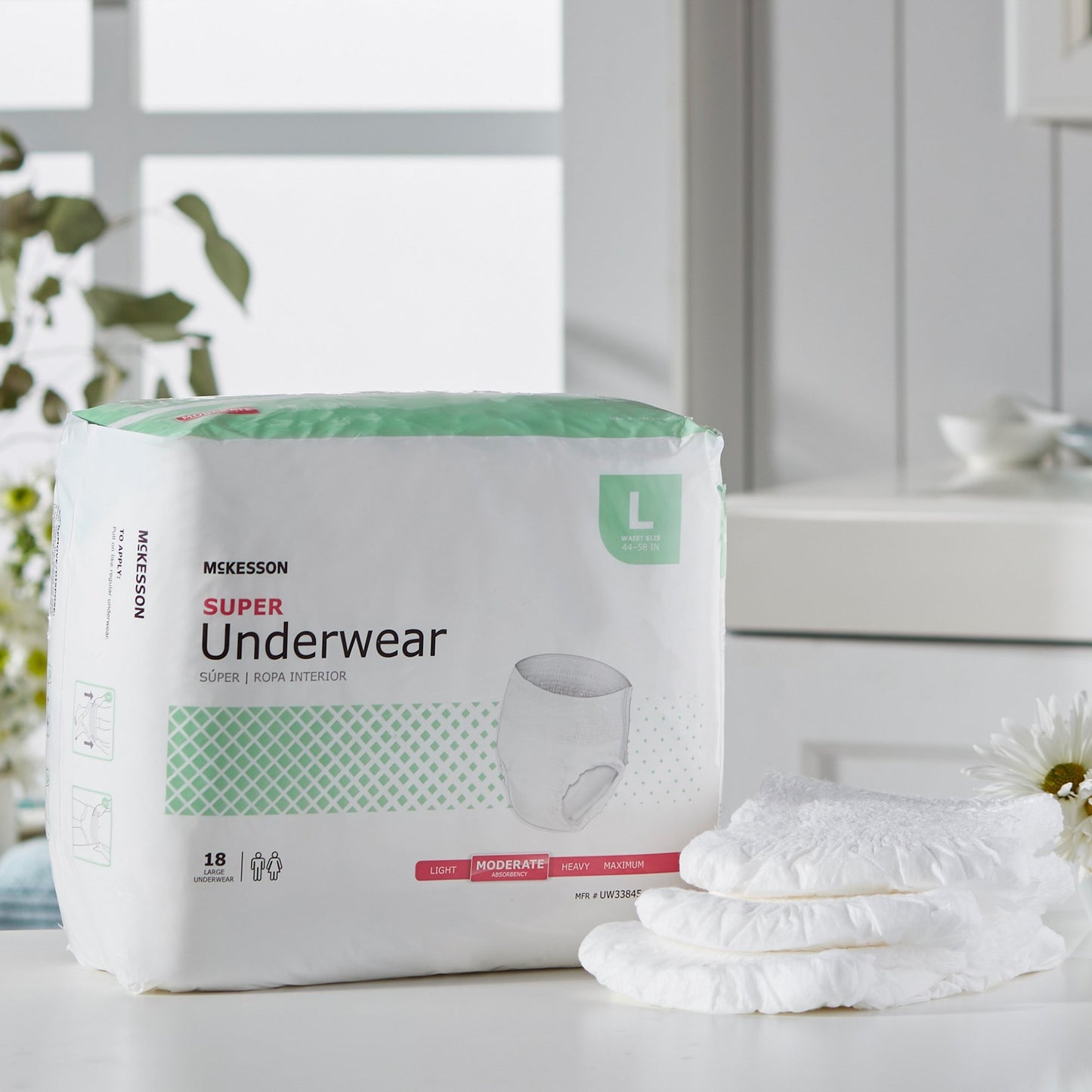 McKesson Super Moderate Absorbency Incontinence Underwear, Large UW33845