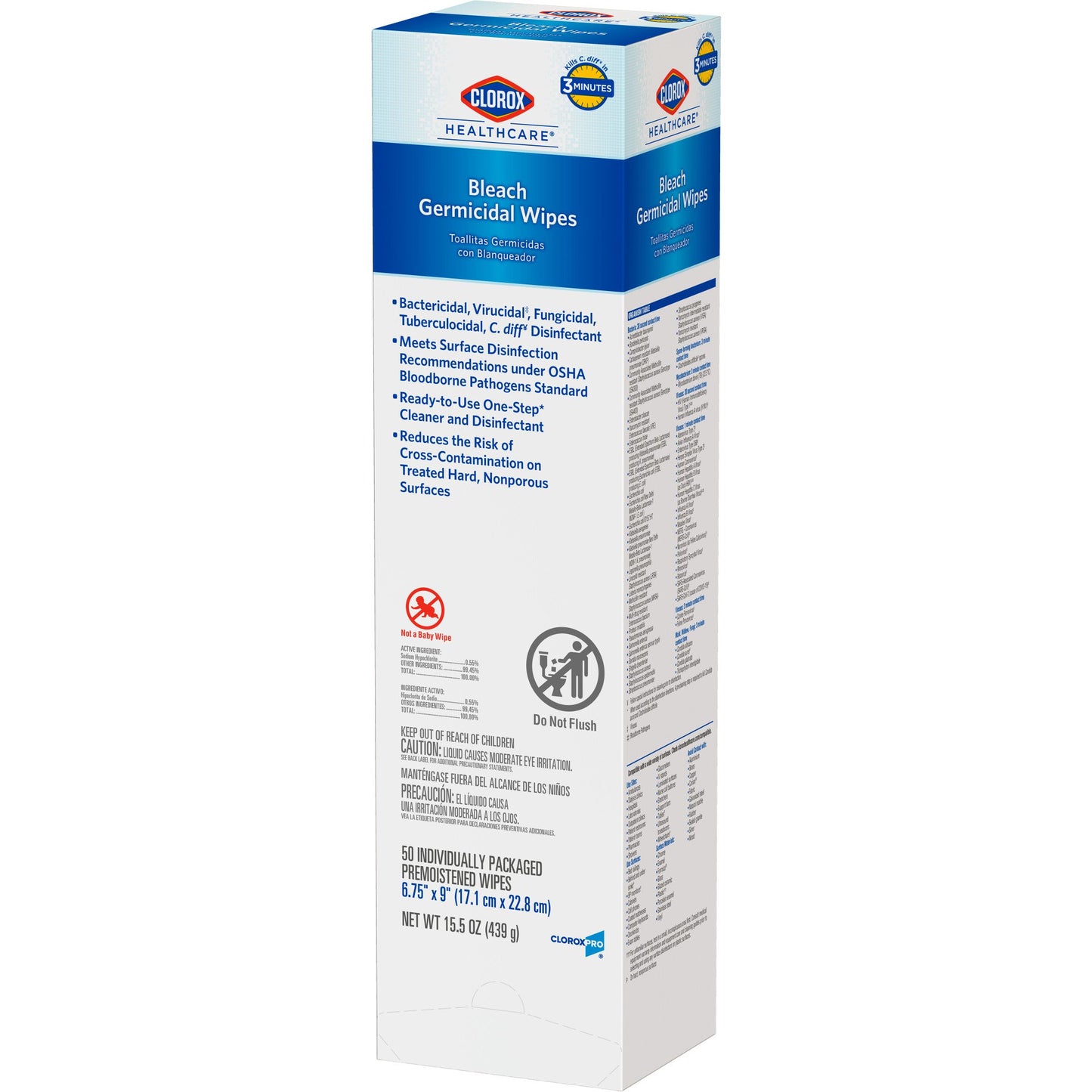 Clorox Healthcare® Bleach Germicidal Wipes, Individual Packets, 50 ct. 31424