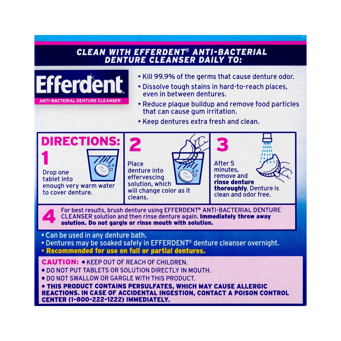 Efferdent® Denture Cleaner, 44 Tablets per Box 81483201586