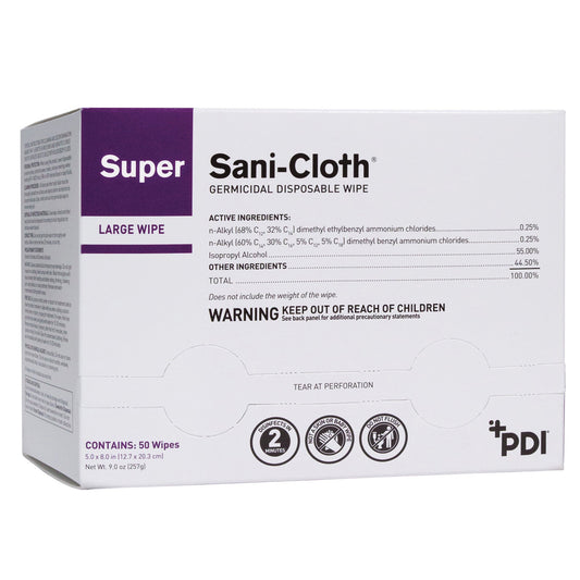 Super Sani-Cloth® Large Germicidal Disinfectant Wipes, Individual Packets H04082