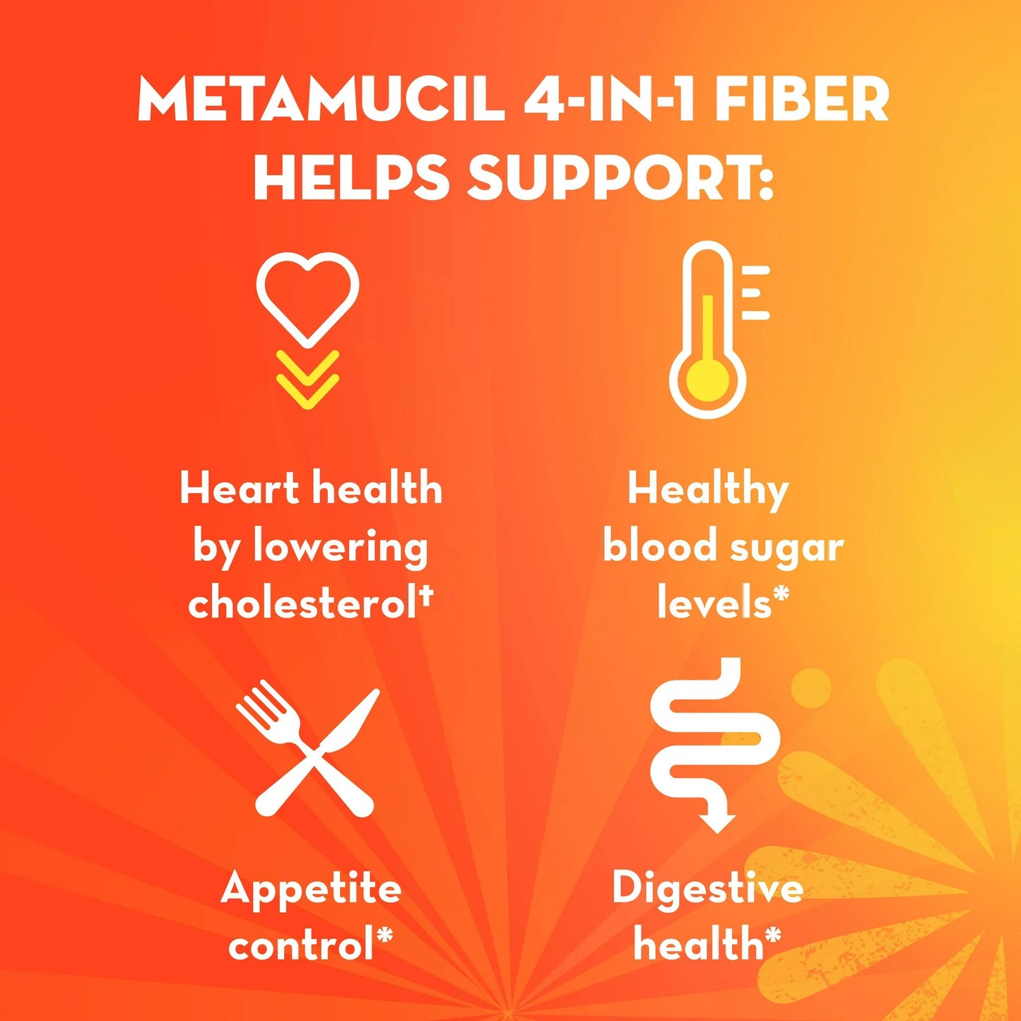 Metamucil® Psyllium Fiber Supplement, Orange Powder 37000002406