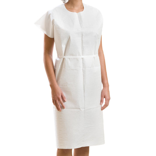 Graham Medical Patient Exam Gown, White, One Size Fits Most 44506