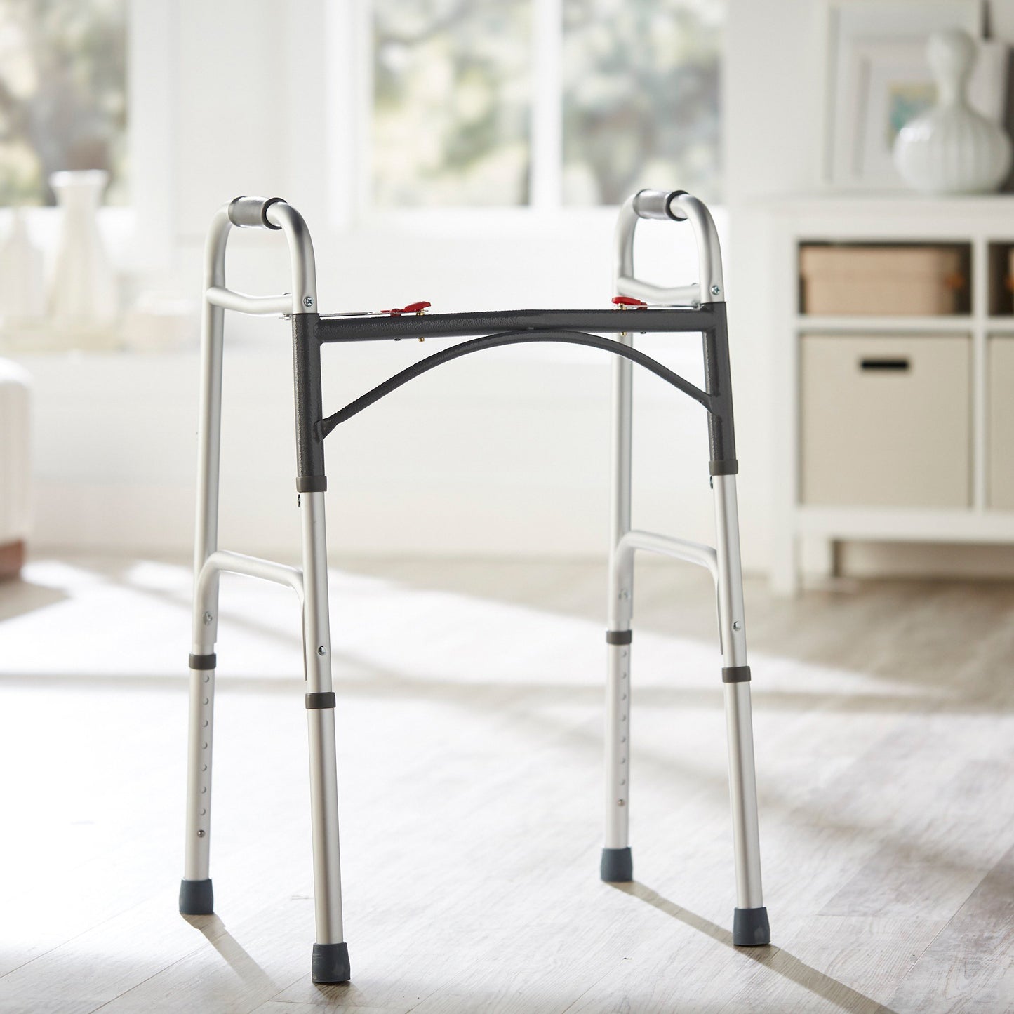 McKesson Aluminum Folding Walker, 32 – 39 Inch Height 146-10200-1