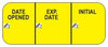Pre-Printed / Write On Label Indeed Auxiliary Label Yellow Paper Date Opened Exp. Date Initial Black Quality Control Label 5/8 X 1-1/2 Inch - 17638