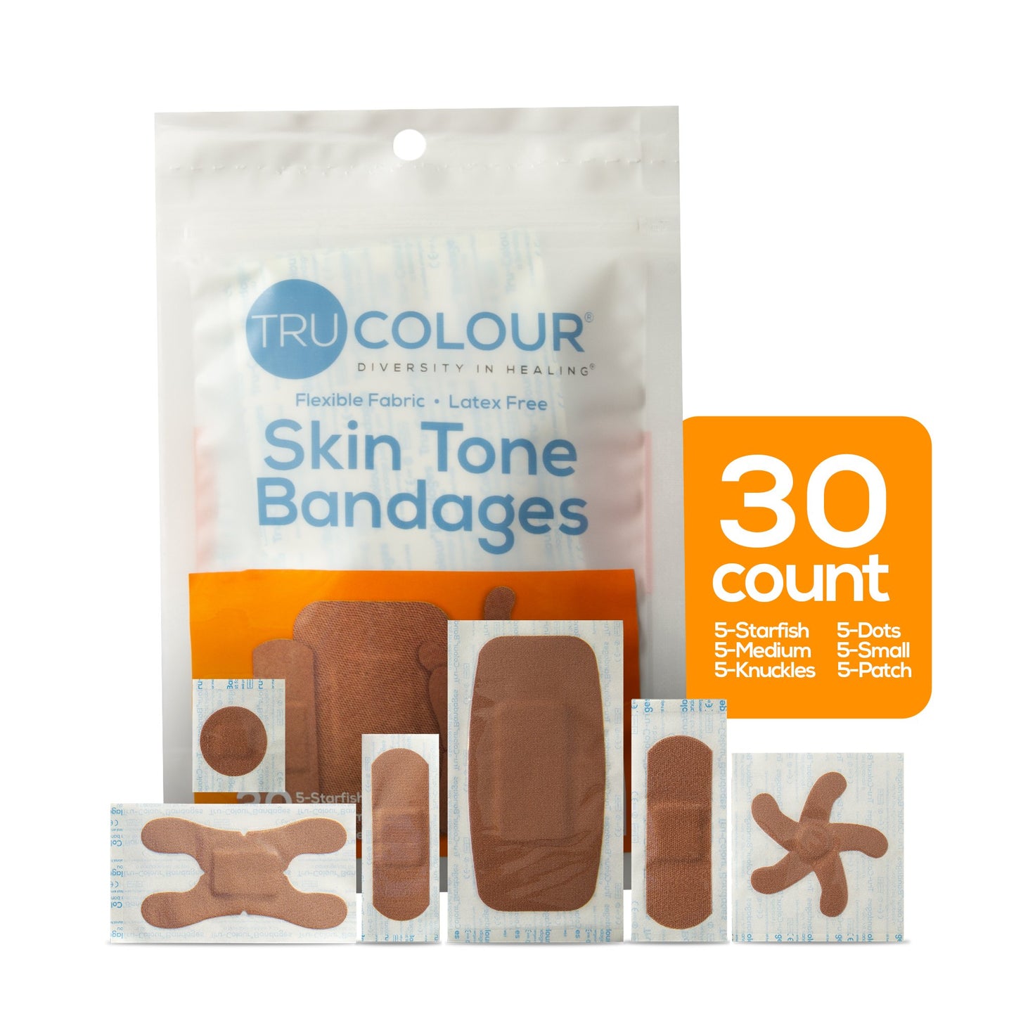 TruColour® Brown Adhesive Strips, Assorted Shapes and Sizes TCB-NASD