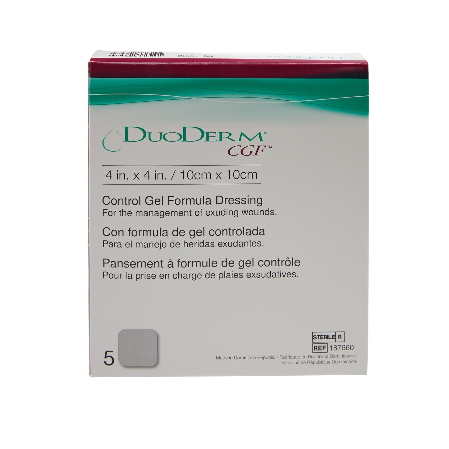 DuoDerm® CGF® Hydrocolloid Dressing, 4 x 4 Inch 187660