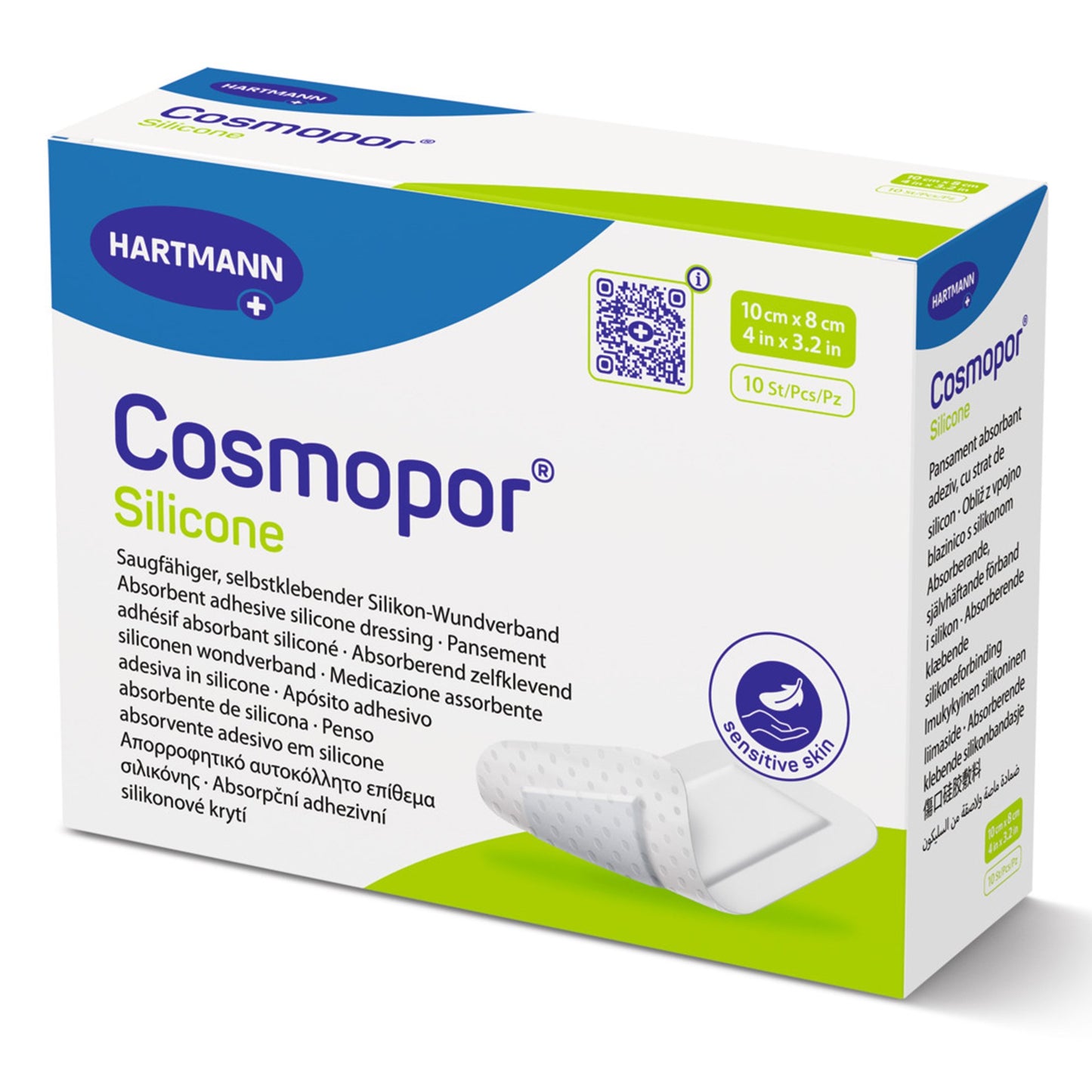 Island Dressing Cosmopor® Silicone 3.2 X 4 Inch Rectangle Sterile Water Resistant Nonwoven Backing 901107