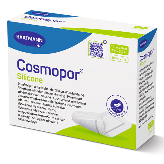 Island Dressing Cosmopor® Silicone 3.2 X 4 Inch Rectangle Sterile Water Resistant Nonwoven Backing 901107