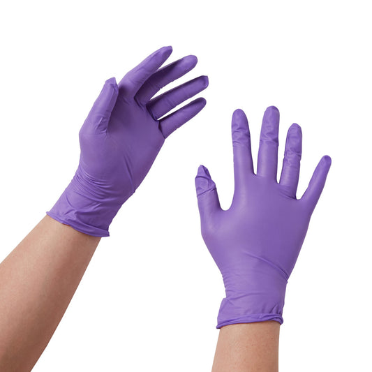 Exam Glove Purple Nitrile® X-Small NonSterile Nitrile Standard Cuff Length Textured Fingertips Purple Chemo Tested - 55080