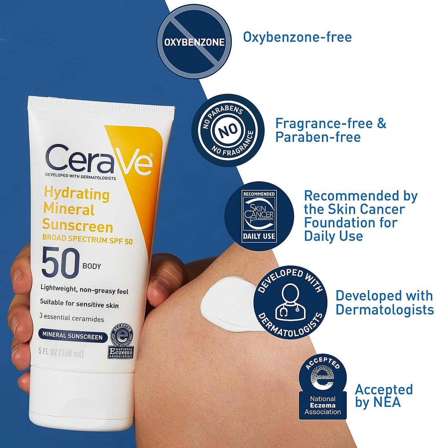 Sunscreen CeraVe® Hydrating Mineral Sunscreen SPF 50 Lotion 5 oz. Tube 60600051491