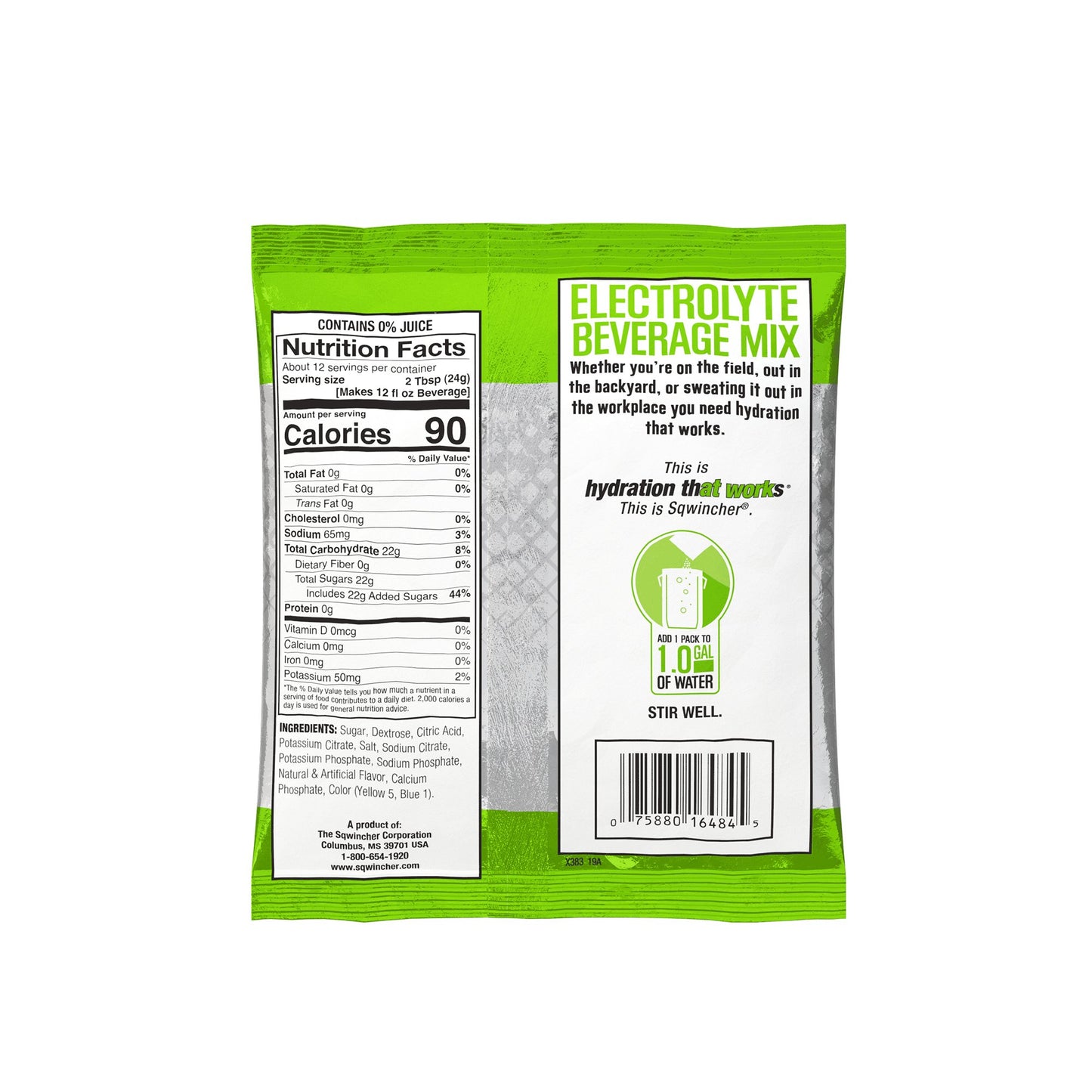 Sqwincher® Powder Pack® Lemon-Lime Electrolyte Replenishment Drink Mix 159016008