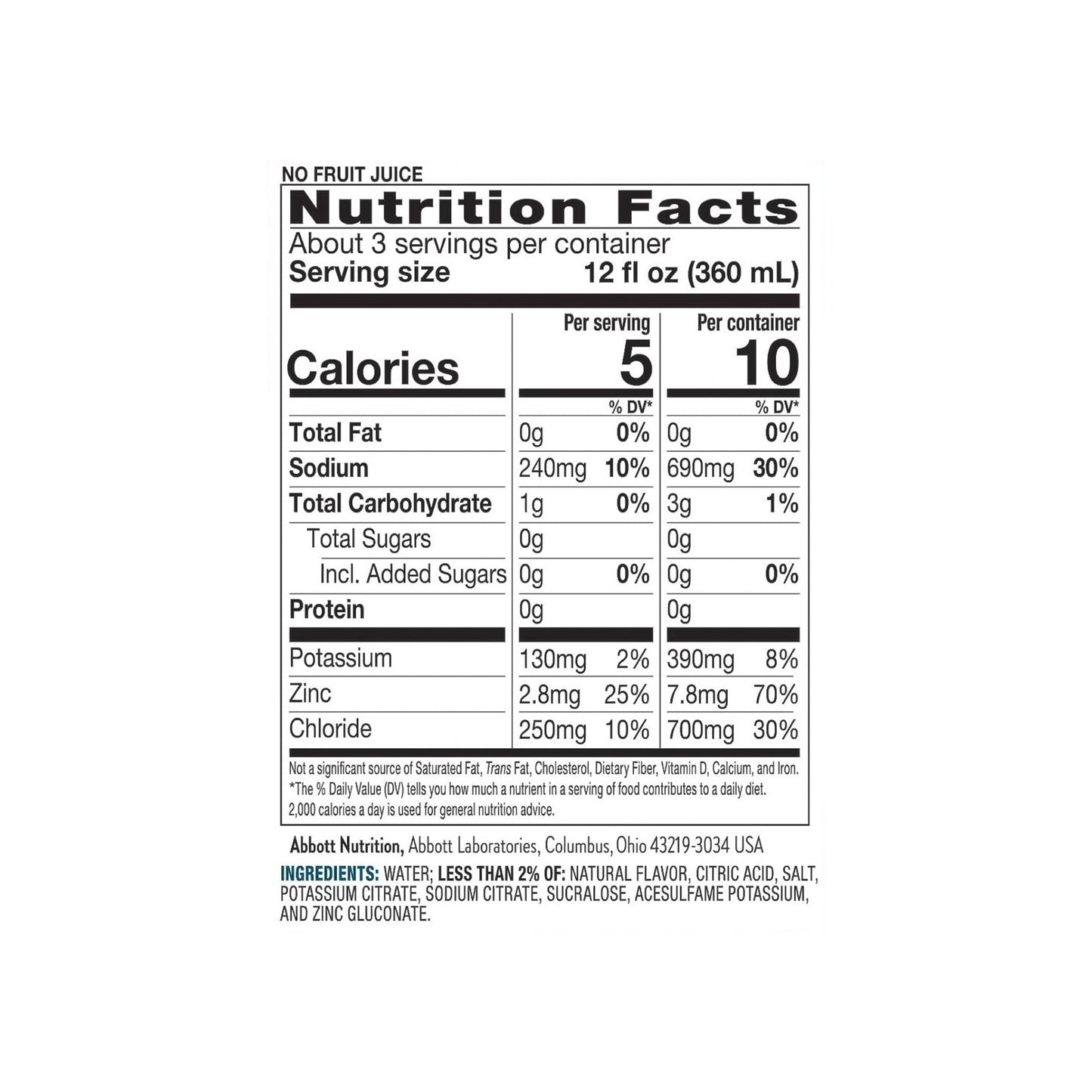 Pedialyte® Zero Sugar Electrolyte Water Drink, Berry Frost, 1 liter bottle 67966