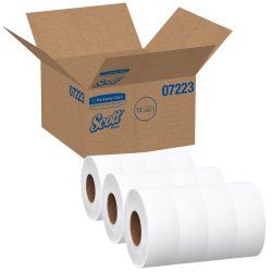 Toilet Tissue Scott® Essential JRT White 1-Ply Jumbo Size Cored Roll Continuous Sheet 3-11/20 Inch X 2000 Foot 07223