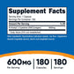 Dietary Supplement nutricost® Acetyl L-Cysteine NAC 600 mg Strength Capsule 180 Per Bottle NTC052101