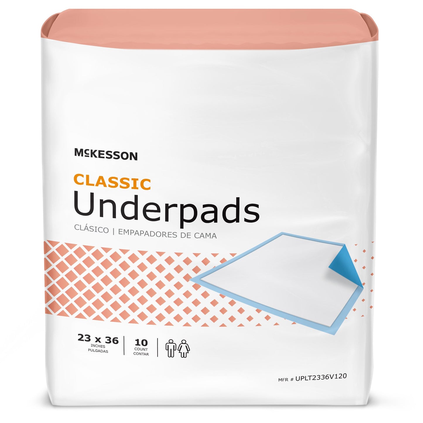 Disposable Underpad McKesson Classic 23 X 36 Inch Fluff Mat Light Absorbency - UPLT2336V120