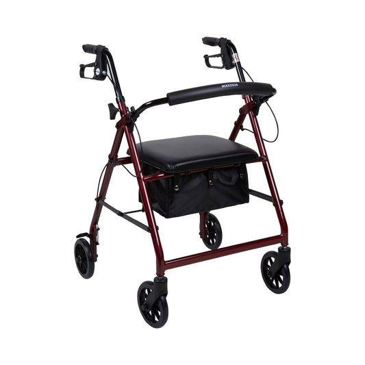 McKesson Folding Aluminum Four-Wheel Rollator, Red 146-R726RD