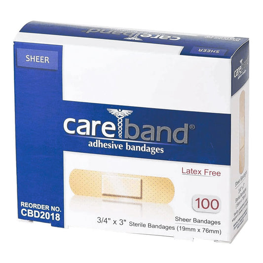 Adhesive Strip Careband™ 3/4 X 3 Inch Plastic Rectangle Sheer Sterile - CBD2018-012-000