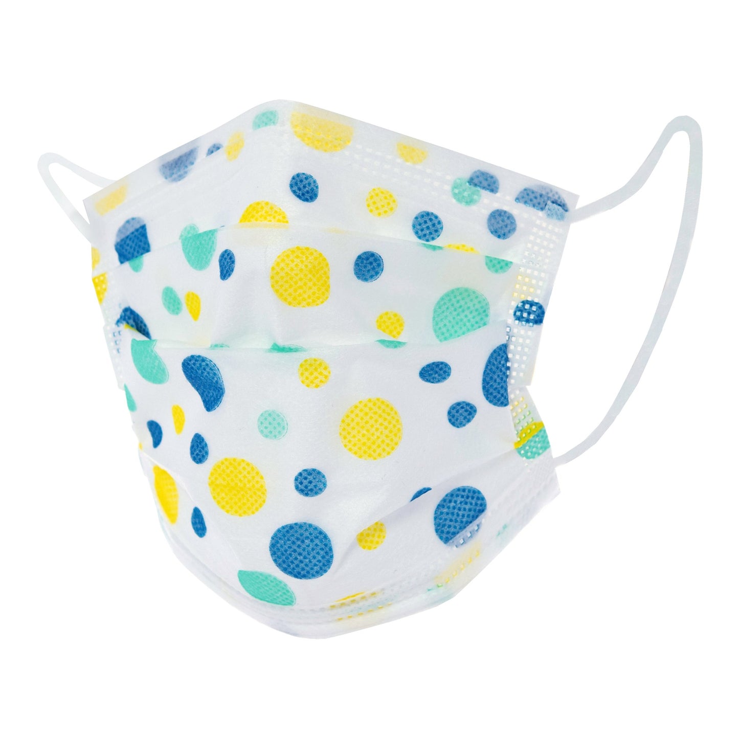 McKesson Pediatric Procedure Mask, Blue and Yellow Polka Dot 16-1000