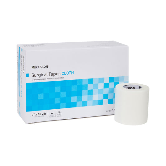 McKesson Silk-Like Cloth Medical Tape, 2 Inch x 10 Yard, White 16-47120