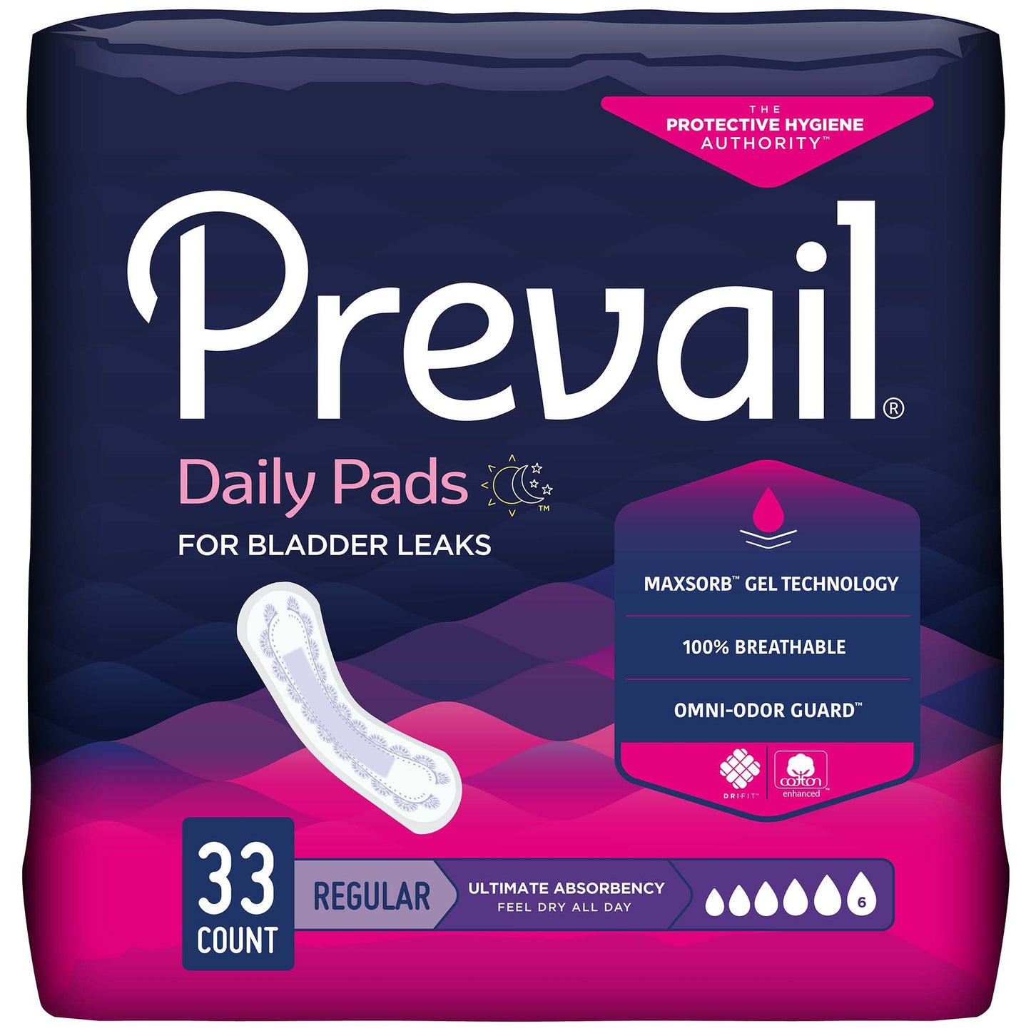 Prevail® Daily Pads Ultimate Bladder Control Pad, 16-Inch Length PV-923/1