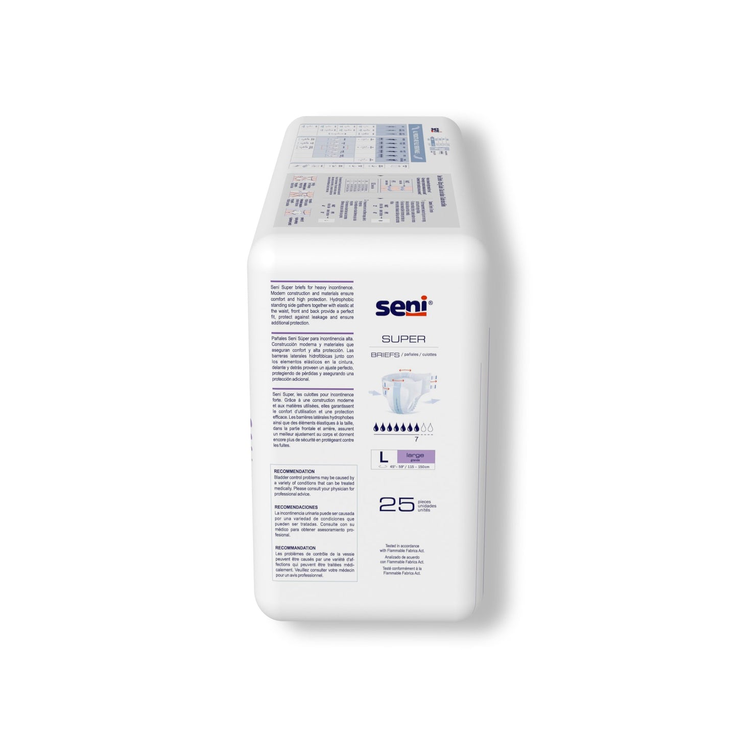 Seni® Super Heavy Absorbency Incontinence Brief, Large S-LA25-BS1