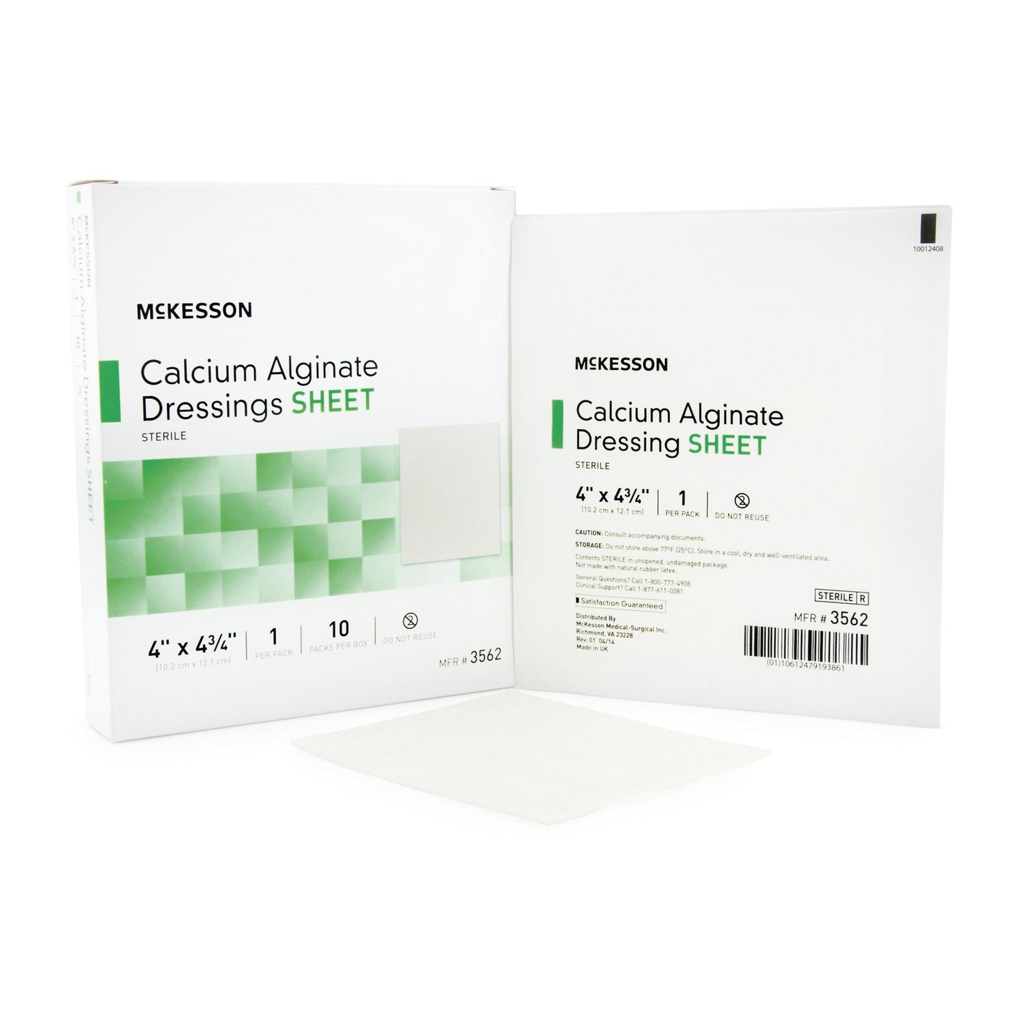McKesson Calcium Alginate Dressing, 4 x 4¾ inch 3562