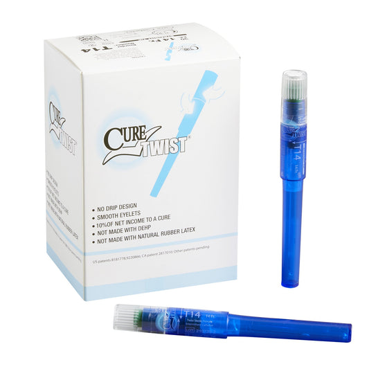 Cure Medical Cure Twist Female Intermittent Catheter, 14 Fr., Straight T14, Case of 300