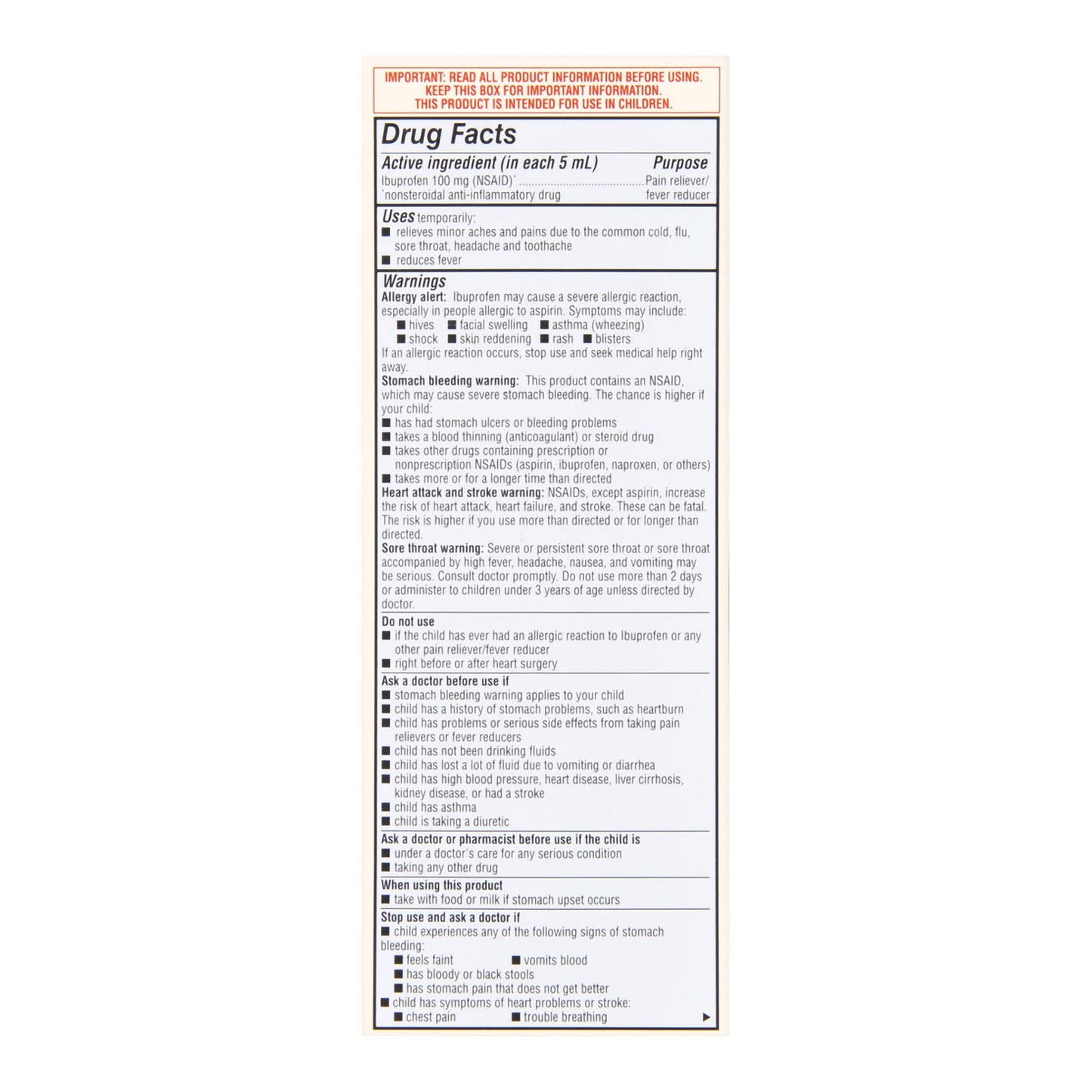 Foster & Thrive™ Children's Ibuprofen Oral Suspension Original Berry, 8 ounces 70677111502