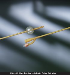 Foley Catheter Bardex® Lubricath® 2-Way Standard Tip 30 cc Balloon 18 Fr. Hydrophilic Polymer Coated Latex - 0166L18