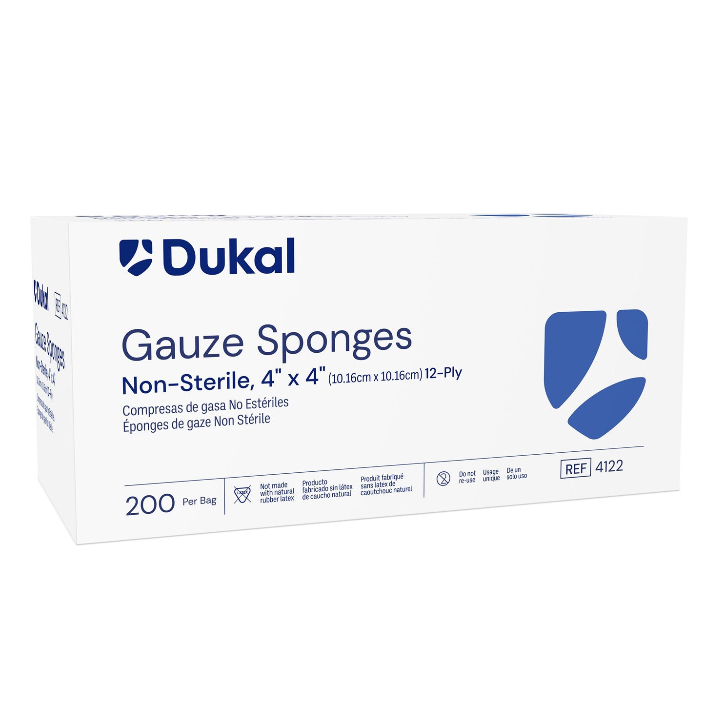Gauze Sponge Dukal™ 4 X 4 Inch 12-Ply NonSterile 100 per Pack - 4122-100
