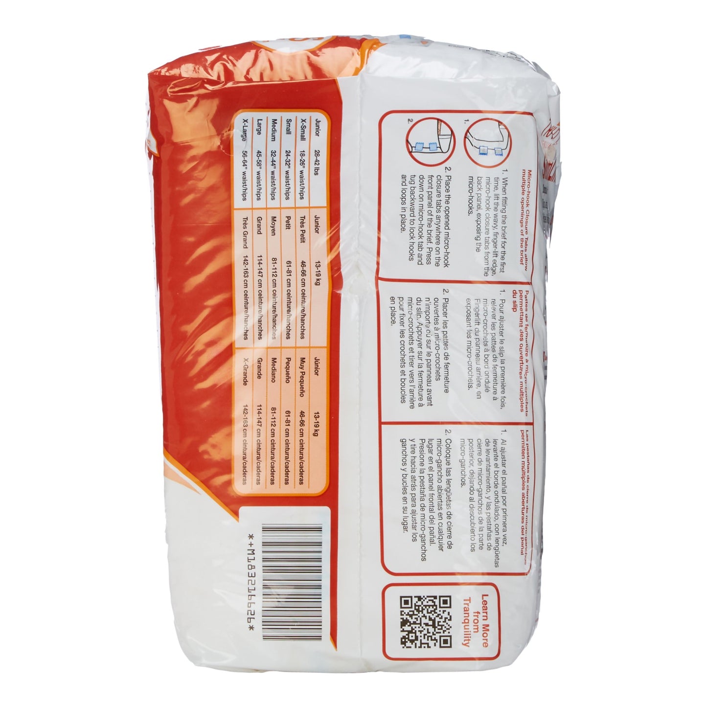 Tranquility® SlimLine® Heavy Protection Incontinence Brief, Extra Small 2166