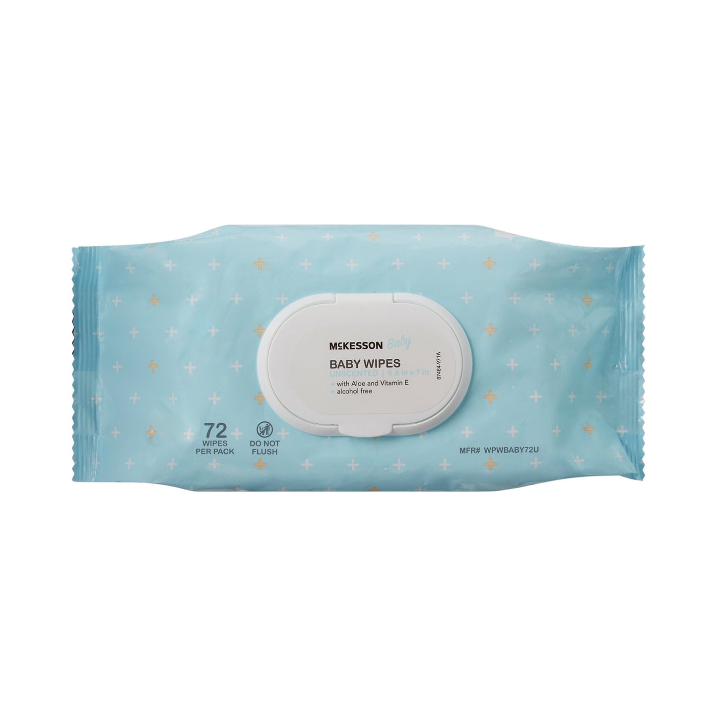 McKesson Unscented Baby Wipe, Soft Pack WPWBABY72U