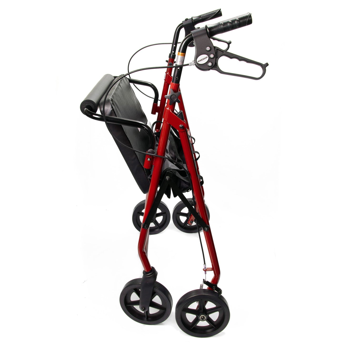 McKesson Bariatric Red Folding Steel Four-Wheel Rollator 146-10216RD-1