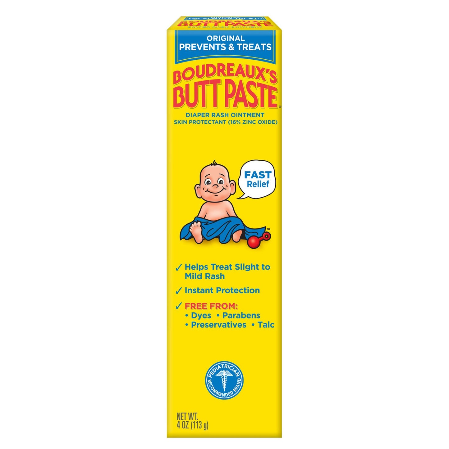 Boudreaux's Original Butt Paste Diaper Rash Treatment, 16% Zinc Oxide, 4 oz Tube 62103033304