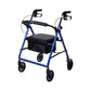 McKesson Folding Aluminum Four-Wheel Rollator, Blue 146-R726BL