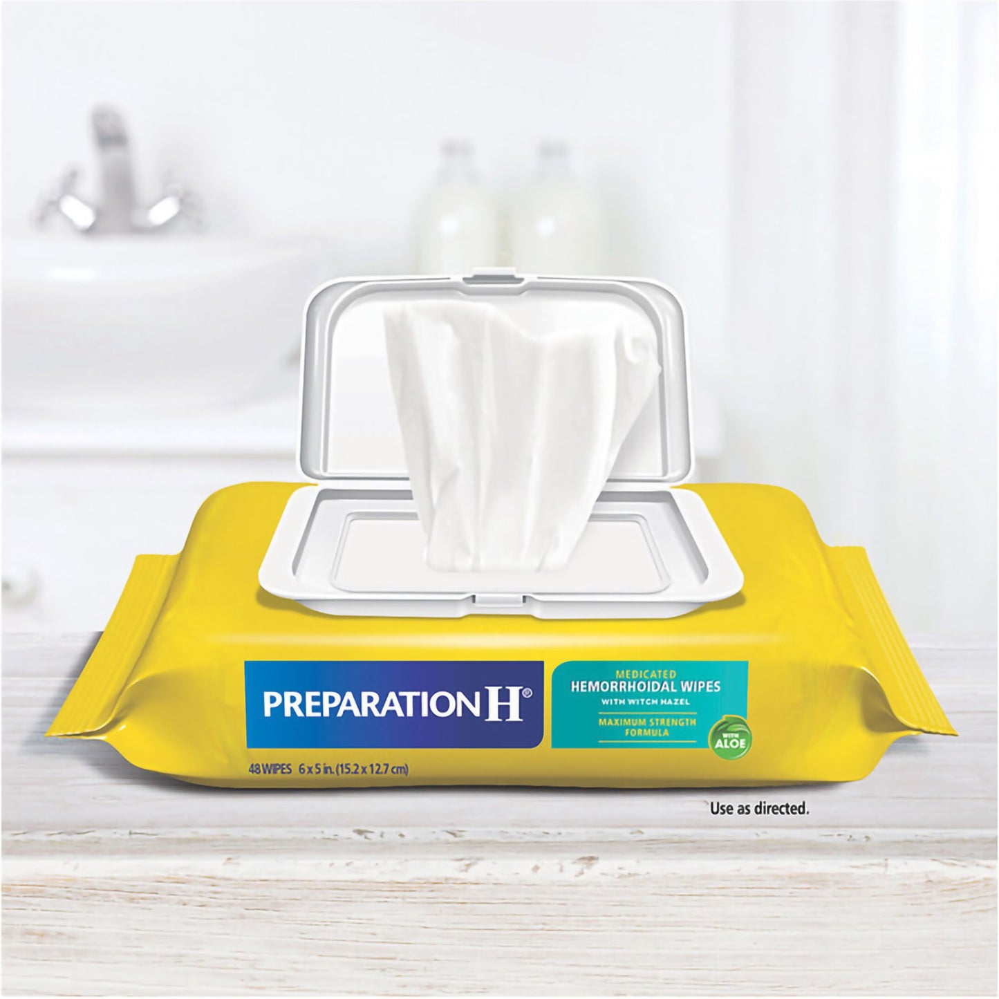 Preparation H® Medicated Hemorrhoidal Wipes w/ Witch Hazel & Aloe, Max Strength 00573055620