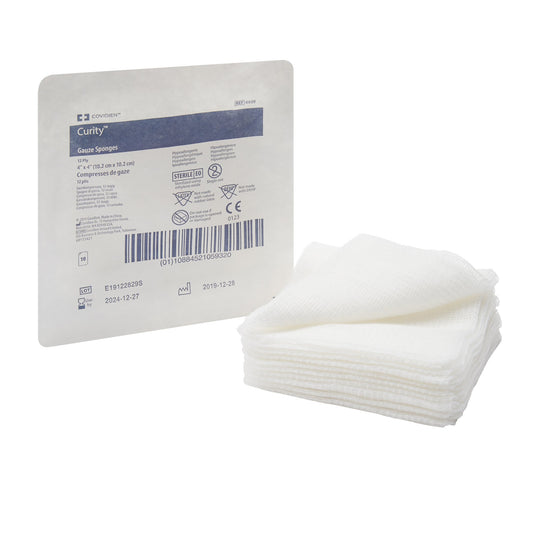 Gauze Sponge Curity™ 4 X 4 Inch 12-Ply Sterile 10 per Tray - 6939