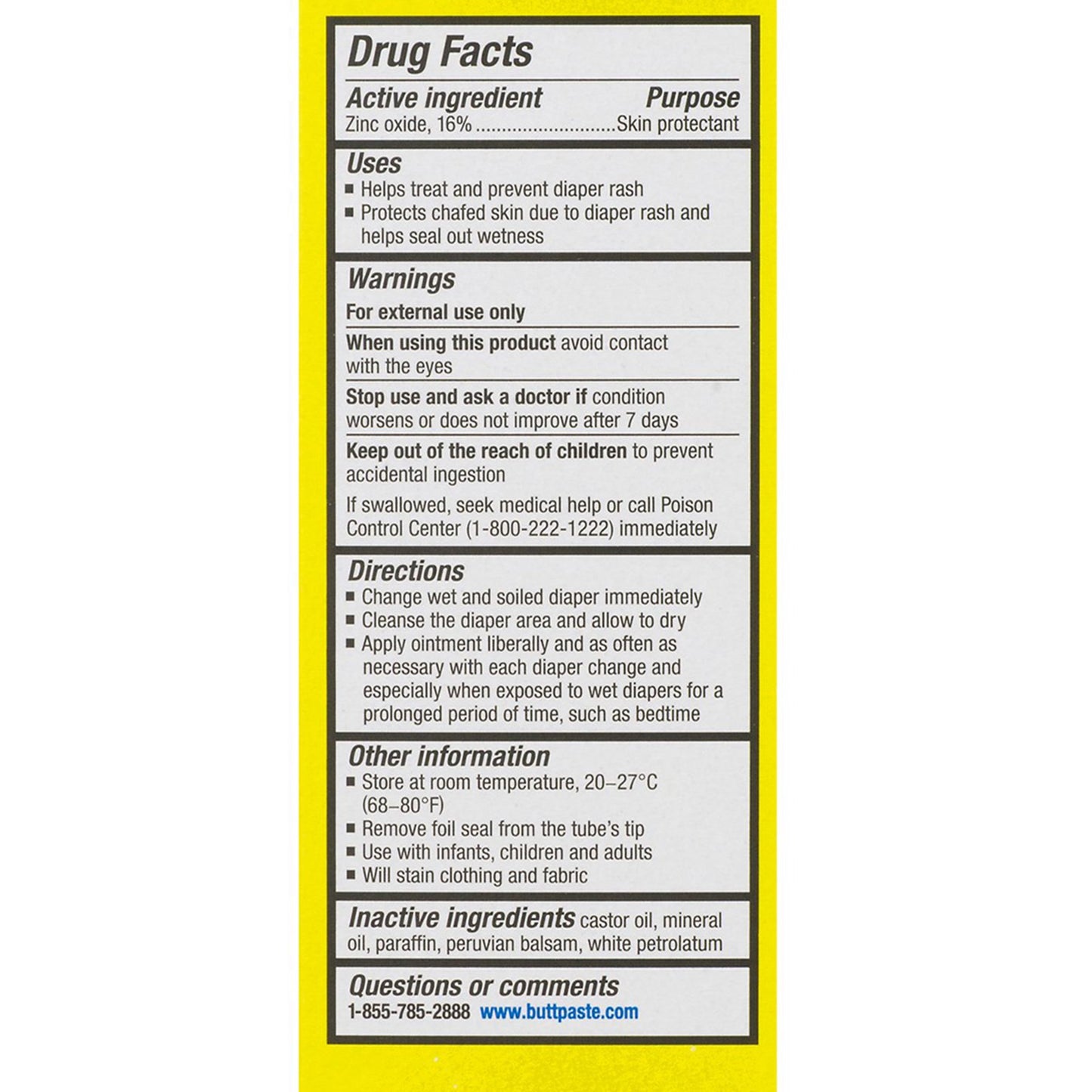 Boudreaux's Original Butt Paste Diaper Rash Treatment, 16% Zinc Oxide, 4 oz Tube 62103033304