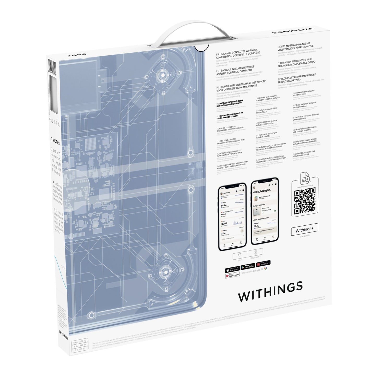 Withings Body Comp Wifi Smart Scale, White WBS12-WHITE-ALL-INTER