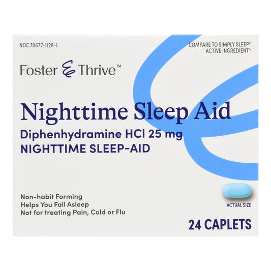 Foster & Thrive™ Nighttime Sleep-Aid Diphenhydramine HCl 25 mg Caplets 70677112801